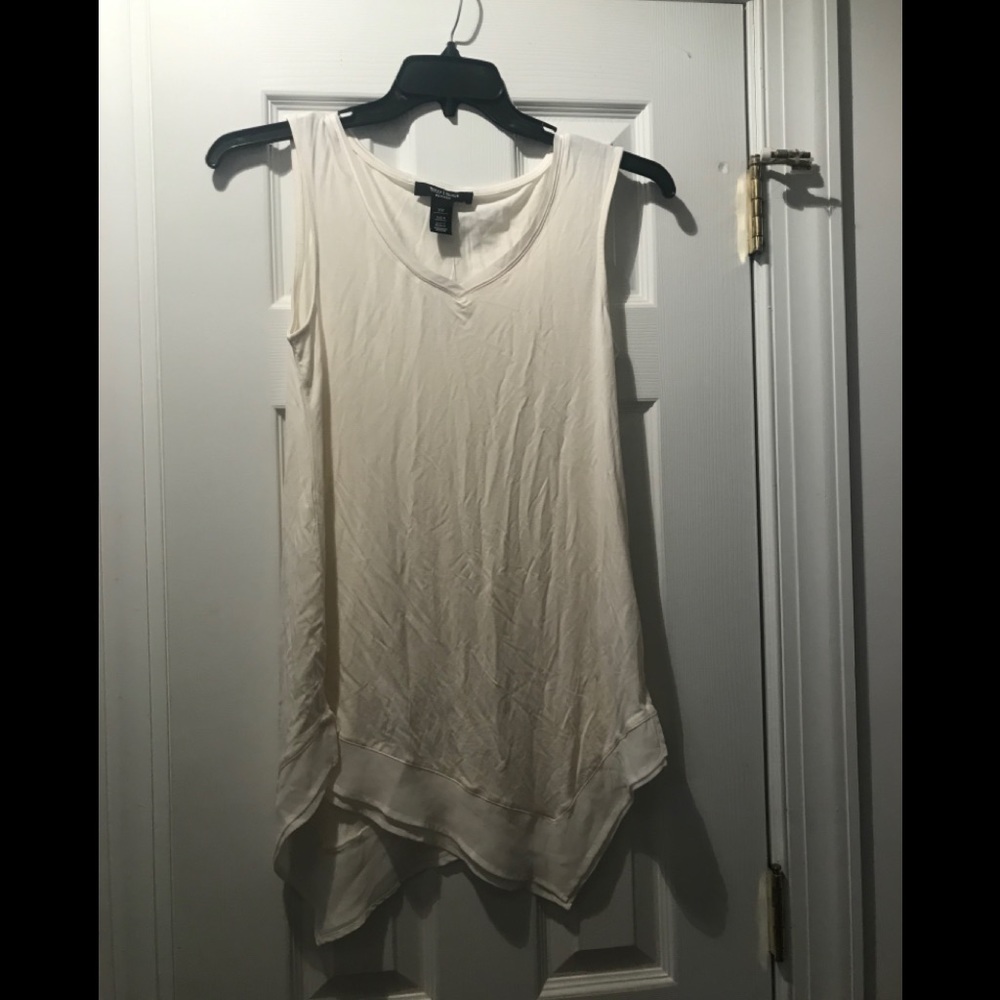 🌼3/$30🌼 WHBM Cream Asymmetrical Tank Top Size XS NWT